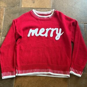 Merry Red Holiday Christmas Sweater Size M